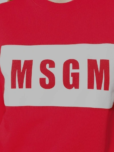 Shop Msgm Women's Red Cotton Sweatshirt