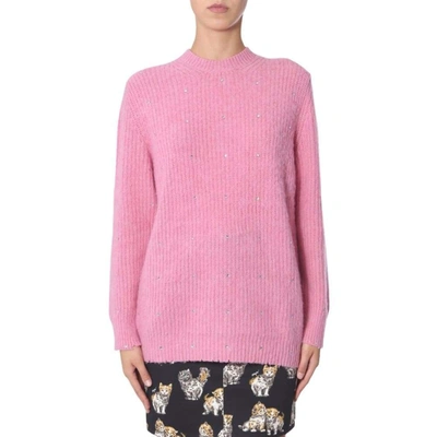 Shop Msgm Women's Pink Wool Sweater