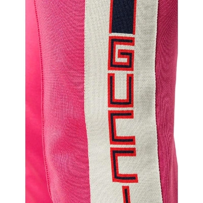 Shop Gucci Women's Pink Synthetic Fibers Pants