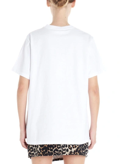 Shop Ganni Women's White Cotton T-shirt