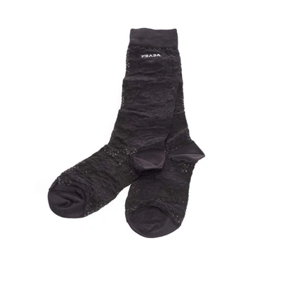 Shop Prada Women's Black Cotton Socks