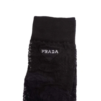 Shop Prada Women's Black Cotton Socks