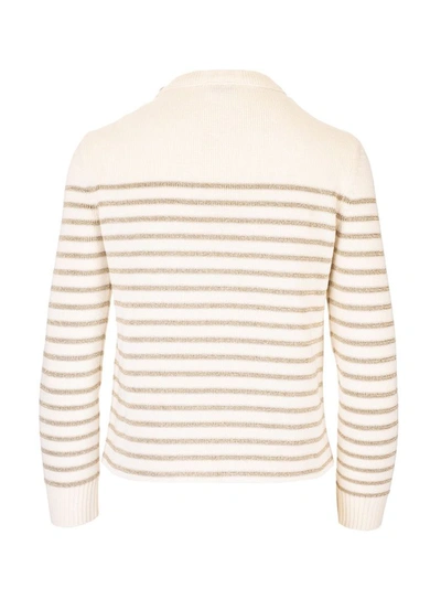 Shop Saint Laurent Women's Beige Cotton Sweater