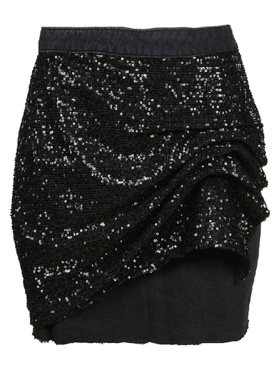 Shop Pinko Women's Black Cotton Skirt