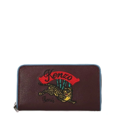 Shop Kenzo Women's Burgundy Leather Wallet