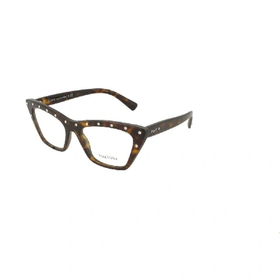 Shop Valentino Women's Brown Acetate Glasses