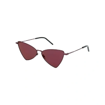 Shop Saint Laurent Women's Purple Metal Sunglasses