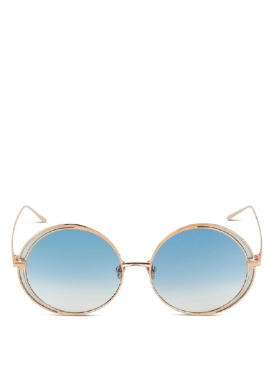 Shop Linda Farrow Women's Gold Metal Sunglasses