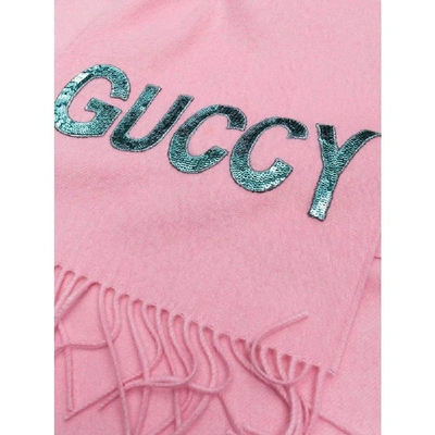 Shop Gucci Women's Pink Cashmere Scarf