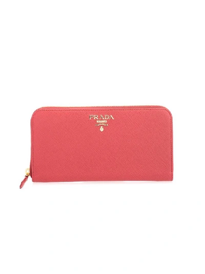 Shop Prada Women's Red Leather Wallet