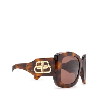 Shop Balenciaga Women's Brown Acetate Sunglasses