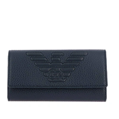 Shop Emporio Armani Women's Blue Polyurethane Wallet