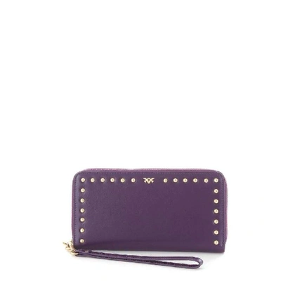 Shop Pinko Women's Purple Leather Wallet