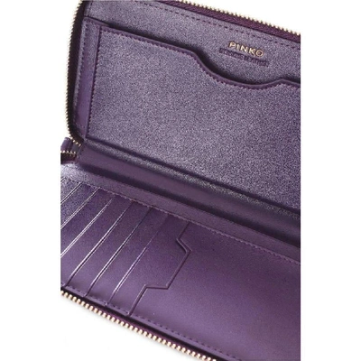 Shop Pinko Women's Purple Leather Wallet