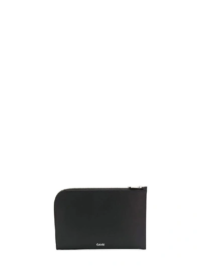 Shop Ganni Women's Black Leather Wallet