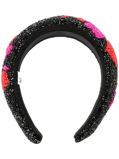 Shop Ganni Women's Black Polyester Headband