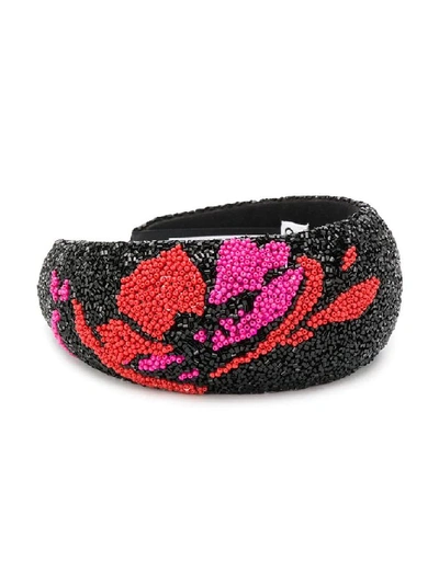 Shop Ganni Women's Black Polyester Headband