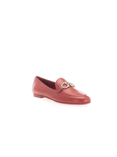 Shop Ferragamo Salvatore  Women's Red Leather Loafers