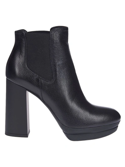 Shop Hogan Women's Black Leather Ankle Boots