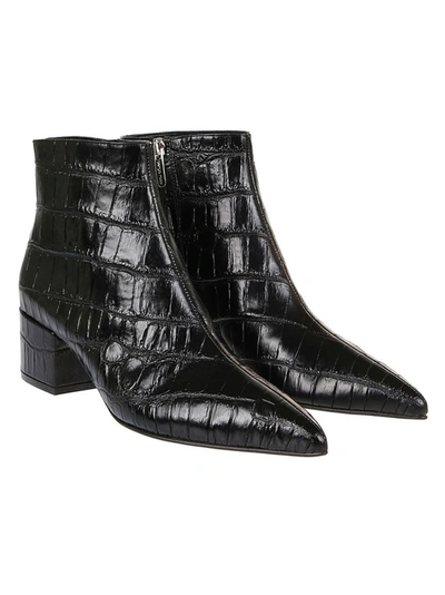 Shop Sergio Rossi Women's Black Leather Ankle Boots