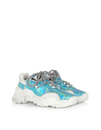 Shop N°21 Women's Light Blue Leather Sneakers