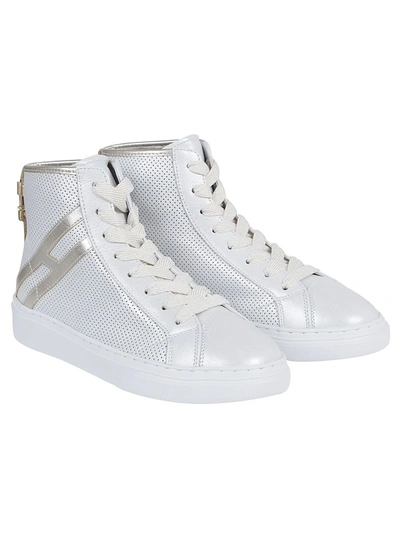 Shop Hogan Women's White Leather Hi Top Sneakers