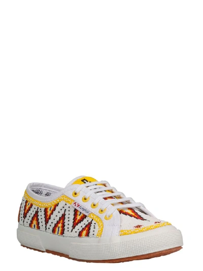 Shop Alanui Women's White Cotton Sneakers