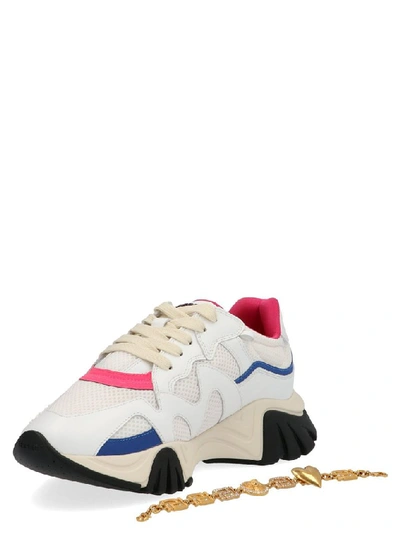 Shop Versace Women's White Polyester Sneakers