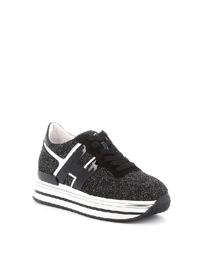 Shop Hogan Women's Black Glitter Sneakers