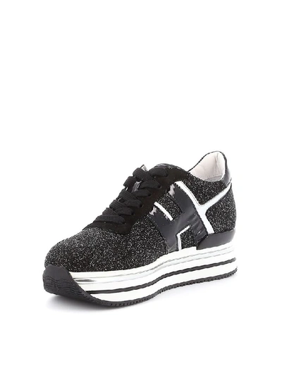 Shop Hogan Women's Black Glitter Sneakers