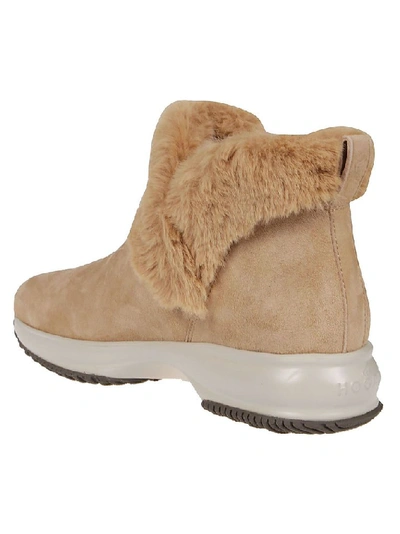 Shop Hogan Women's Beige Suede Ankle Boots