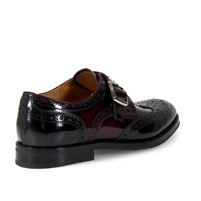 Shop Church's Women's Burgundy Leather Monk Strap Shoes