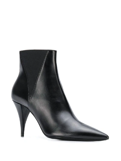 Shop Saint Laurent Women's Black Leather Ankle Boots