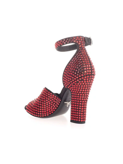 Shop Prada Women's Burgundy Viscose Sandals
