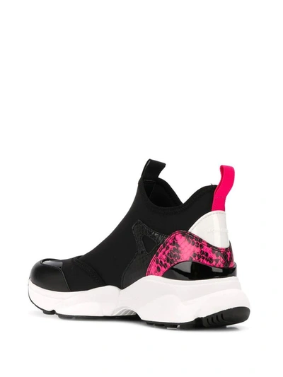 Shop Michael Kors Women's Black Synthetic Fibers Slip On Sneakers