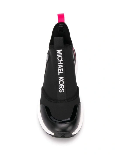 Shop Michael Kors Women's Black Synthetic Fibers Slip On Sneakers