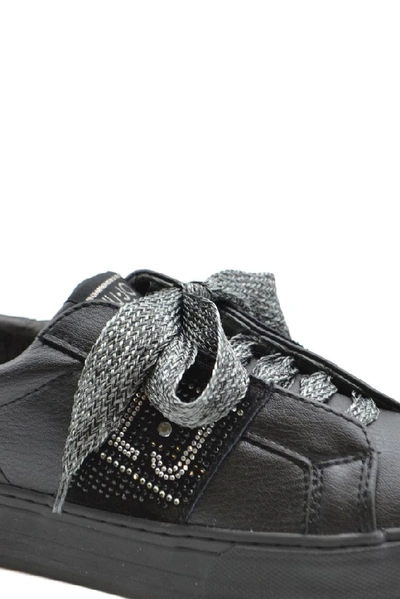Shop Pinko Women's Black Leather Sneakers