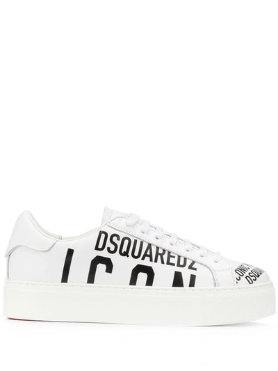 Shop Dsquared2 Women's White Leather Sneakers