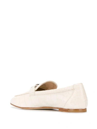 Shop Tod's Women's White Leather Loafers