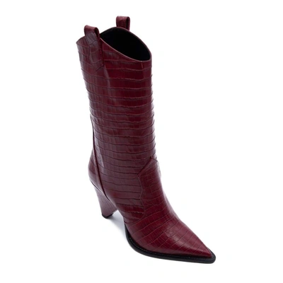 Shop Aldo Castagna Women's Burgundy Leather Ankle Boots