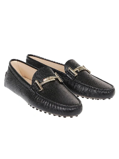 Shop Tod's Women's Black Leather Loafers