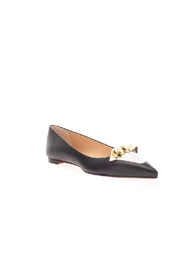 Shop Christian Louboutin Women's Black Leather Flats