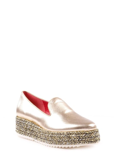 Shop Alberto Gozzi Women's Gold Leather Loafers