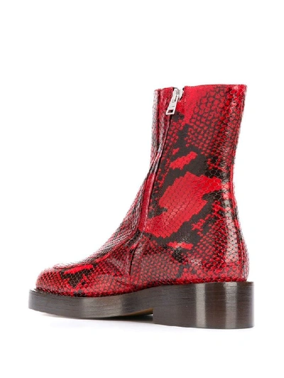 Shop Marni Women's Red Leather Ankle Boots