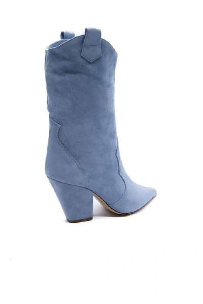 Shop Aldo Castagna Women's Light Blue Suede Ankle Boots