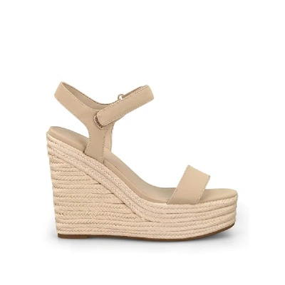 Shop Kendall + Kylie Women's Beige Leather Wedges
