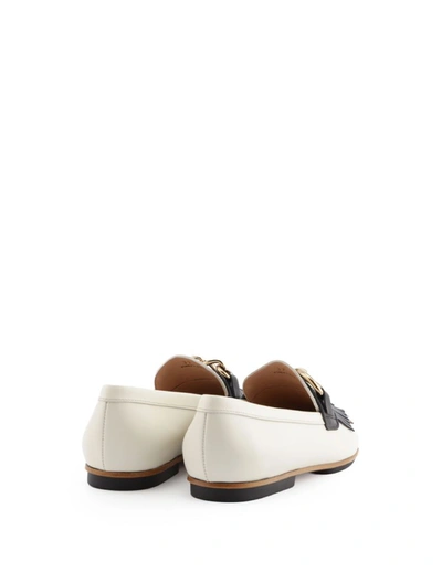 Shop Tod's Women's White Leather Loafers