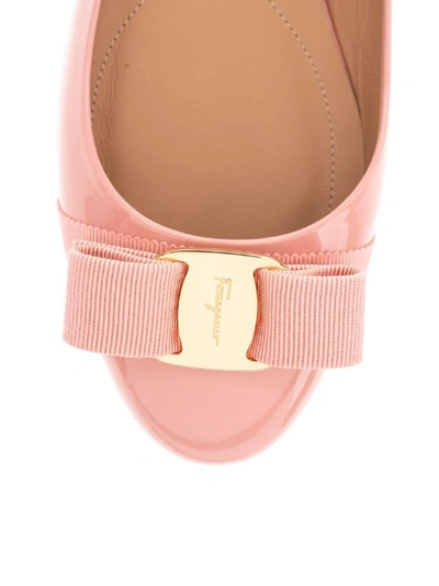 Shop Ferragamo Salvatore  Women's Pink Patent Leather Flats