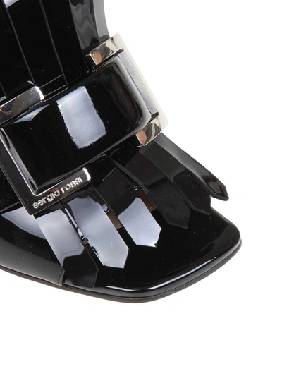 Shop Sergio Rossi Women's Black Leather Sandals