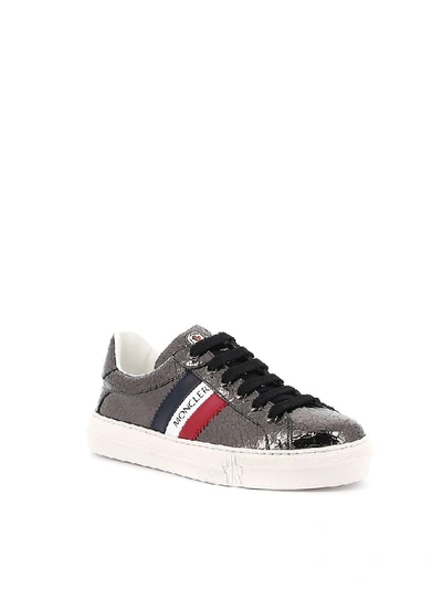 Shop Moncler Women's Silver Leather Sneakers